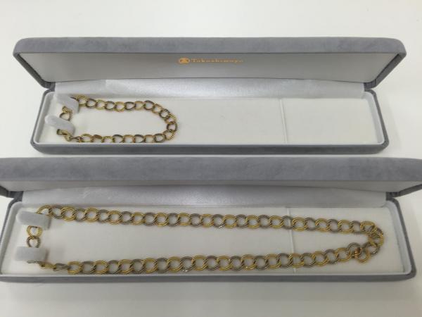 K18ネックレスブレスレットセット